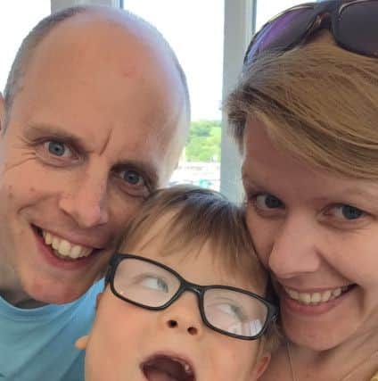 Rory Curzon Smith, 5, from Fulwood Preston with dad Henry and mum Sally.