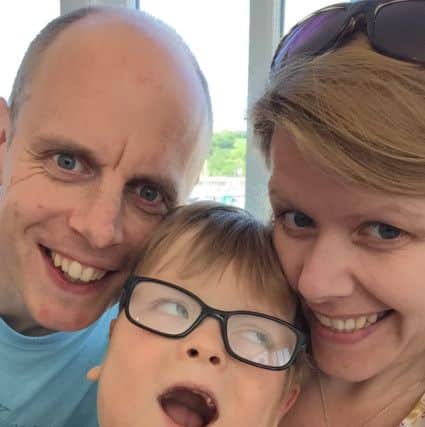 Rory Curzon Smith, 5, from Fulwood Preston with dad Henry and mum Sally.