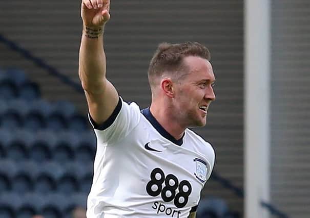 Aiden McGeady celebrates his debut Preston goal