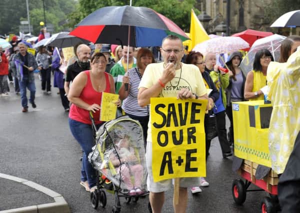 ANGER: A march calling for the reopening of Chorleys A&E department