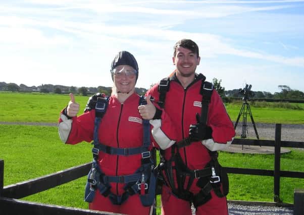 RPH Occupational therapists Claire Sutton and Simon Blakemore before their skydive to raise cash for Alzheimer's Society