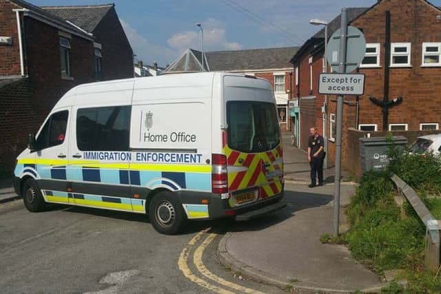 Immigration raid in Hough Lane, Leyland.
Picture by Mike Swanny