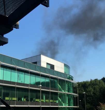 Smoke cloud after explosion heard at M65/M61 junction.
Photo by Joshua Travis