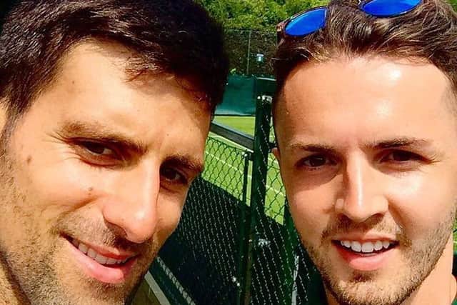 Michael Cartmell with Novak Djocovic at Wimbledon June 2016.