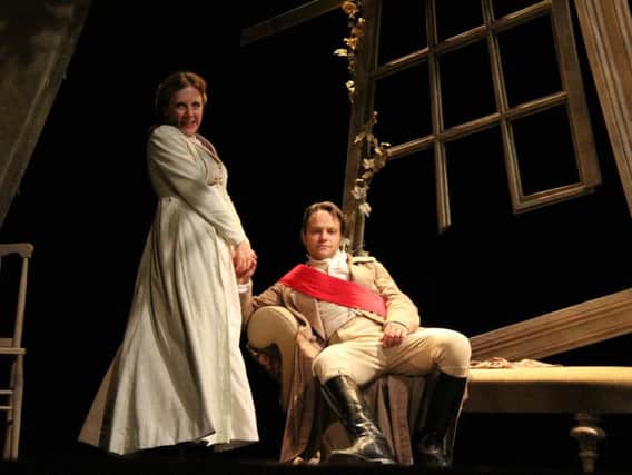 Joannah Tincey and Nick Underwood perform all characters in Pride and Prejudice. Photos by Carrie Johnson