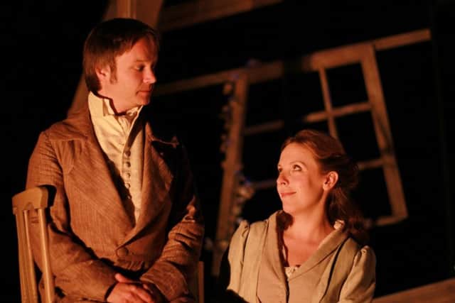 Joannah Tincey and Nick Underwood perform all characters in Pride and Prejudice. Photos by Carrie Johnson