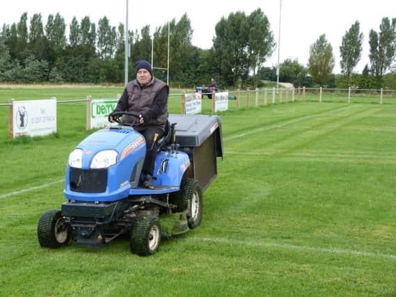 Eddie Oxley working on the pitch at Chorley Panthers