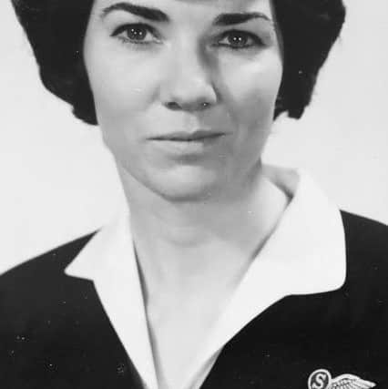 Maureen in Stewardess Uniform