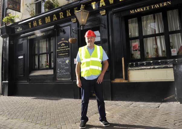 REFURB: New licensee Graham Rowson outside the Market Tavern as work starts on a major refurbishment