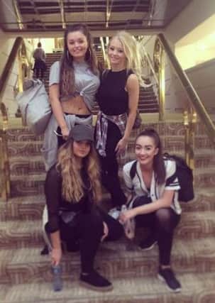 Annabel Pike (bottom right), from Leyland, with girl band Girl Next Door as they prepare for the X Factor.