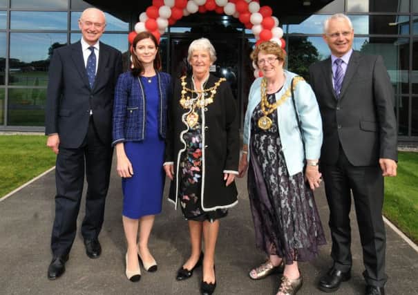 Photo Neil Cross
Official opening of new Runshaw Adult College science and engineering block
Edwin Booth with principal Simon Partington and South Ribble MP Seema Kennedy and Mayors of Chorley and South Ribble