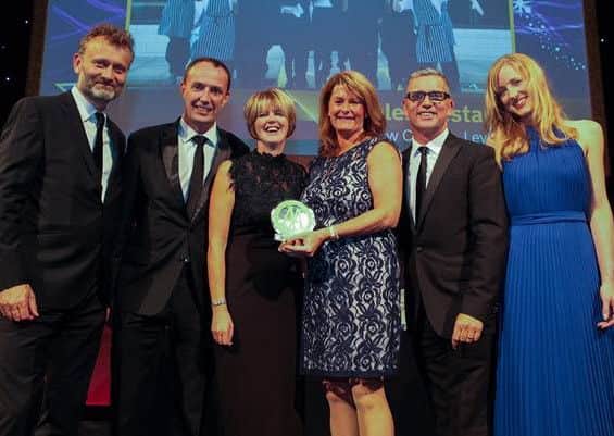 -Runshaw College's Foxholes Restaurant is the AA  college restaurant of the year.  Hugh Dennis, Simon Tarr Chief Executive of People 1st, Jenny Cruickshanks & Fiona Merrill from Foxholes Restaurants, Sean Wheeler Chair of the Employers Accreditation Panel and Kirsty Lloyd-Jukes AA Membership Services