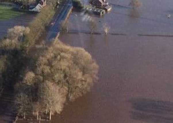 Flooding in St Michaels as seen from above. Photo: Lancashire Fire and Rescue.