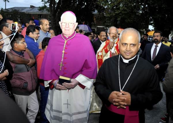 Bishop Michael Campbell the Bishop of Lancaster (left) and Bishop Joseph Srampickal the new Bishop of Preston