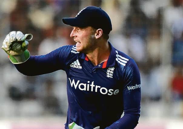 Wicketkeeper Jos Buttler takes a catch to dismiss Shakib Al Hasan