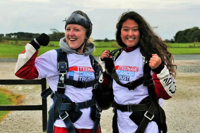 Rebecca McGrath and Hanna Leeson from Garstang
The pair took part in a charity skydive in memory of Katie Buckley raising funds for the Teenage Cancer Trust