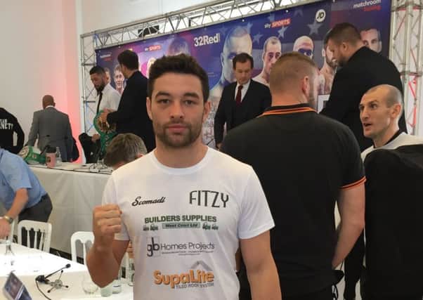 Scott Fitzgerald at Monday's press conference to promote this weekends fight night at the Liverpool Arena, which is being staged by Matchroom Boxing