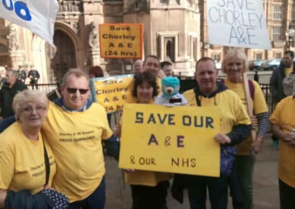PASSION: Protestors take their fight to London to reopen the A&E