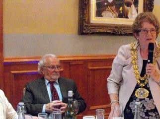 Leyland Lion President Dorothy Livesey, Mal Williams, The Mayor of South Ribble, Councillor Linda Woollard