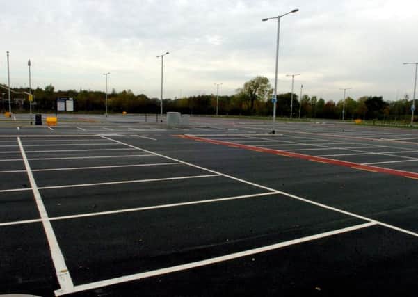 The park and ride car park on Bluebell Way, Fulwood, without a single car
