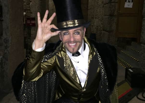 Dan Whiston as the magician in Intimissimi on Ice