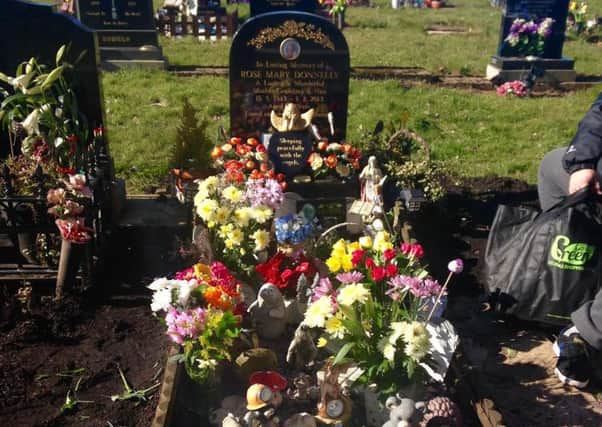 Grave of Rose Mary Donnelly, mum of Patricia Varty, who has been sent a letter from Preston Council