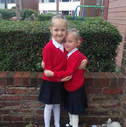 Michelle Alder's daughter Keira, 6, (Right) has severe atopic eczema, which means she has to wear full-body bandages 24 hours a day.