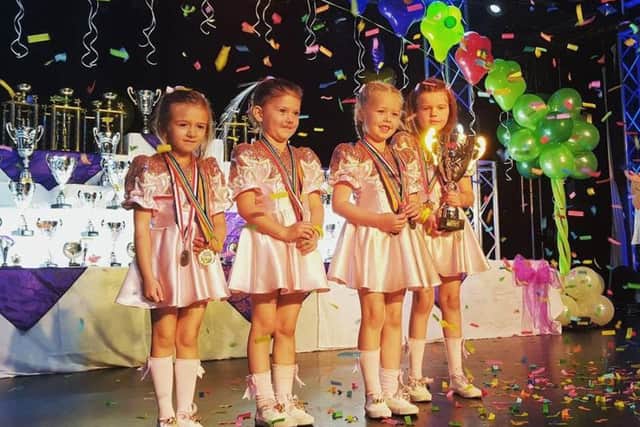 Young members of the Preston Rosettes Morris Dancing Troupe in Butlins, Skegness