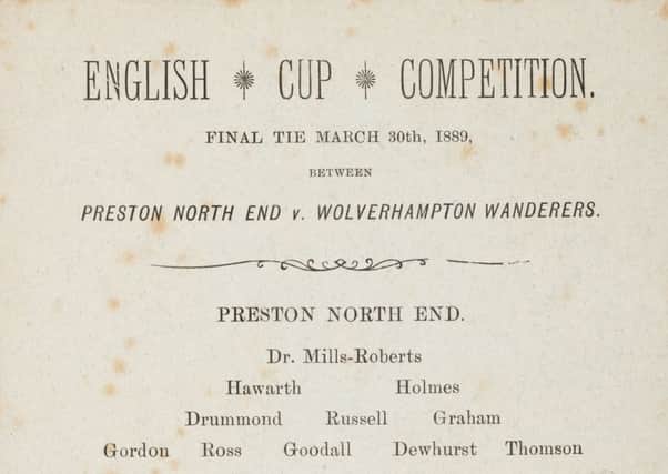 Rare: Right, the single-sheet programme from PNEs 1889 FA Cup final win