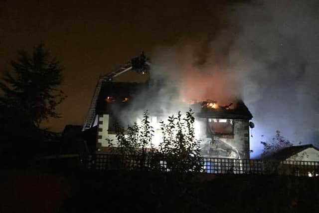 A home in Bramble Court, Penworham has been destroyed after a major blaze