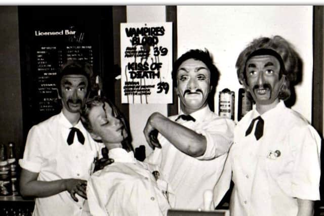 Serving spirits at Preston's Top Rank nightclub in 1965