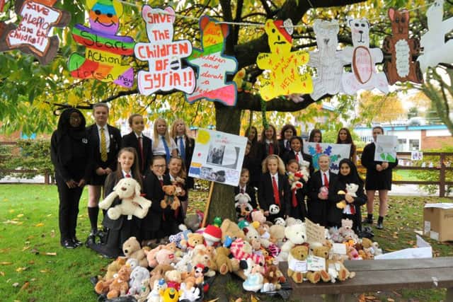 Photo Neil CrossWalton-Le-Dale Arts College & High School pupils have collected 200 teddy bears which they will be lining up outside the school as a protest and to raise awareness of the Syria crisis