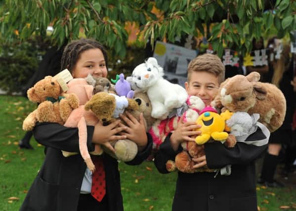 Photo Neil Cross
Walton-Le-Dale Arts College & High School pupils have collected 200 teddy bears which they will be lining up outside the school as a protest and to raise awareness of the Syria crisis
Caitlyn Graham and Liam Fitzsimmons