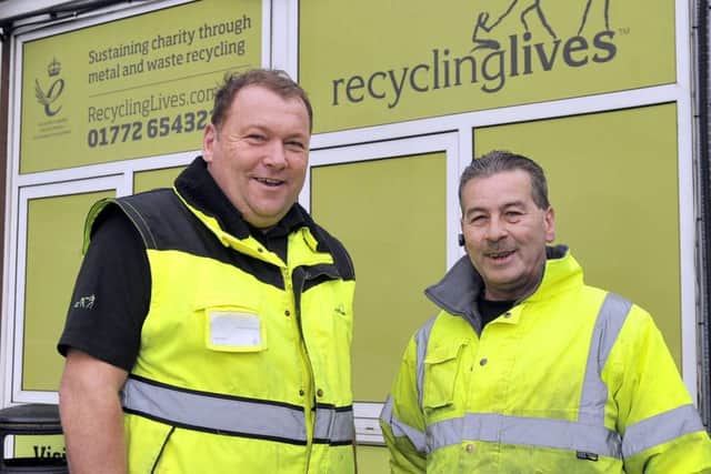 Recycling Lives: Charity Director Neil Flanagan with Peter Sielski