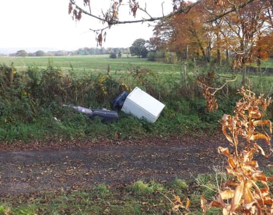 An old fridge, suitcases and vacuum cleaner have been dumped on School Lane, off Bury Lane, Chorley. See letter