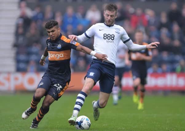 PNE midfielder Paul Gallagher in action against Newcastle DeAndre Yedlin. See letter                  Picture:  CameraSport - Terry Donnelly
