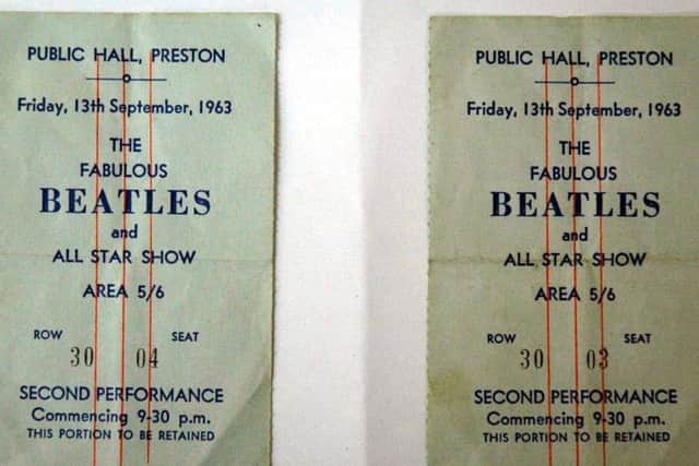 Tickets to see The Beatles in Preston on September 13 1963