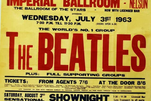 Poster for The Beatles concert at the Imperial Ballroom, Nelson, on July 31, 1963
