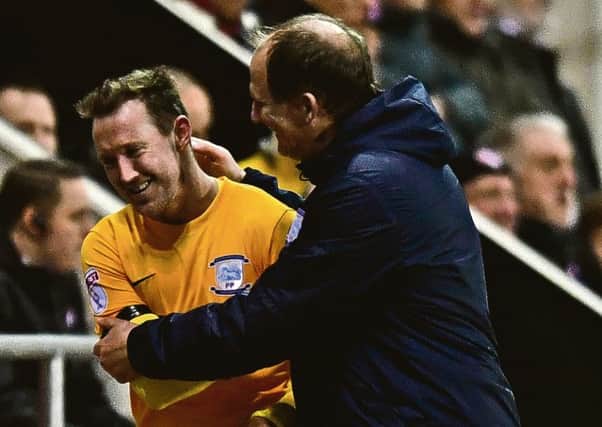Aiden McGeady and Simon Grayson share a joke when the winger is subbed