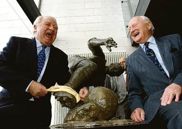 Tommy Docherty (right) with Sir Tom Finney