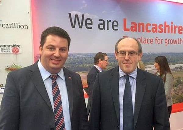 Left Andrew Percy, Northern Powerhouse Minister, with right, Martin Kelly Director of Economic Development at Lancashire County Counci