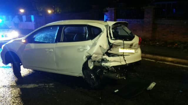 A DRIVER of a Mercedes ran away after crashing into the rear of a Golf carrying five people in Garstang Road.
