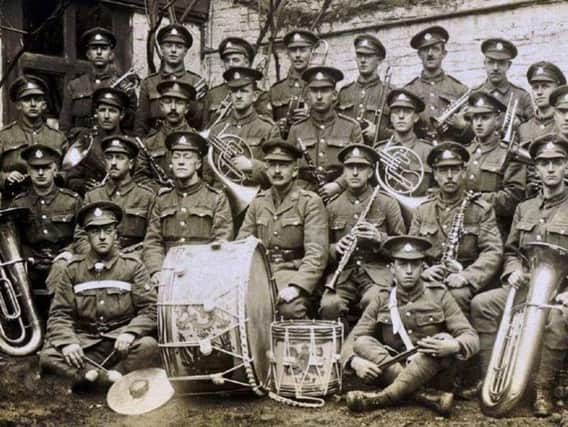 Band of the East Lancashire Regiment reforming after the Battle of the Somme