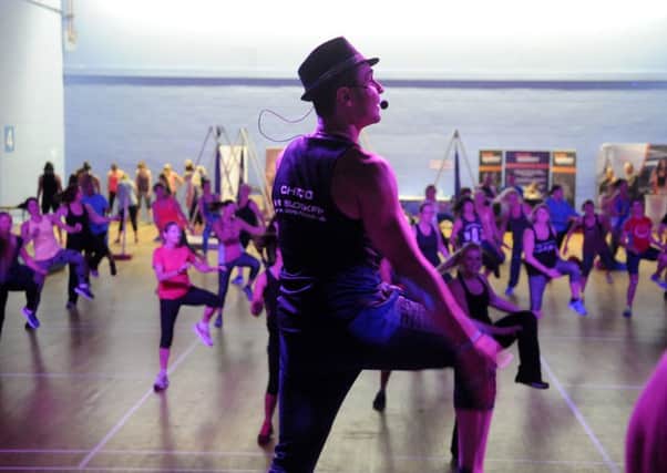 Former X Factor star Chico takes a BlockFit class at a FitCamps event at Ribby Hall