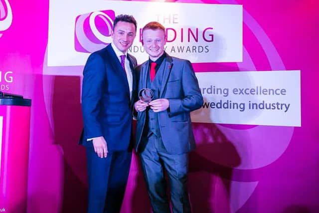 Magician Alex Hutton of Longton winning NW Best Wedding Entertainer 2017