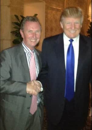 Ribble Valley MP Nigel Evans with USA president-elect Donlad Trump. The pair met in 2012 at the Mar-a-Lago estate in Florida