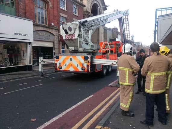 The fire service said it was called out to help police