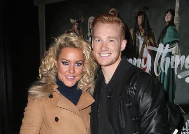 Natalie Lowe and Greg Rutherford leave the Tower Ballroom