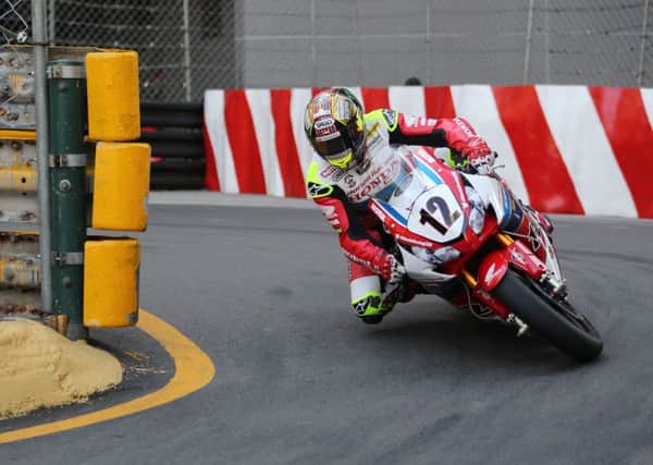 John McGuinness in action at the 2016 Macau Grand Prix. Picture: Stephen Davison - Pacemaker Press International