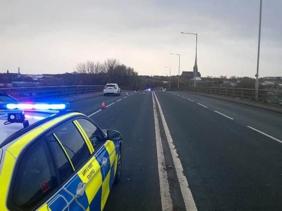 Part of the Penwortham flyover has been closed following the accident